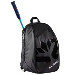 Salming Multi Sport Backpack Racquet Bag (Black) 12 Salming Multi Sport Backpack Racquet Bag (Black) -Racquetguys 1159873 0101 with racquet
