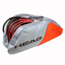 Head Radical Combi 6 Pack Racquet Bag (Grey/Orange) -Racquetguys 283521 2