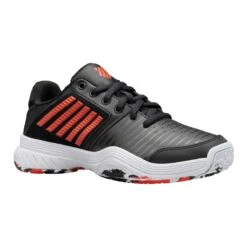 K-Swiss Court Express OMNI Junior Tennis Shoe (Black/White/Orange) -Racquetguys 86609 060.01