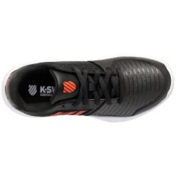 K-Swiss Court Express OMNI Junior Tennis Shoe (Black/White/Orange) -Racquetguys 86609 060.06