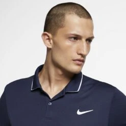 Nike Men's Court Dri-Fit Team Polo (Navy/White) -Racquetguys 939137 452 PHSYM001 1000