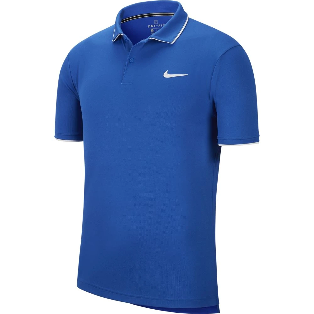 Nike Men's Court Dri-Fit Team Polo (Blue/White) 3 Nike Men's Court Dri-Fit Team Polo (Blue/White)