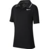 Nike Boy's Court Dri-Fit Team Polo (Black/White)