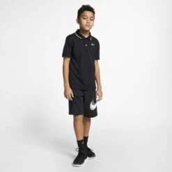 Nike Boy's Court Dri-Fit Team Polo (Black/White) -Racquetguys BQ8792 010 PHSYM003 1000