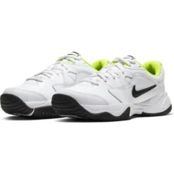 Nike Court Lite 2 Junior Tennis Shoe (White/Black/Green) -Racquetguys CD0440 104 PHCFH001 1000