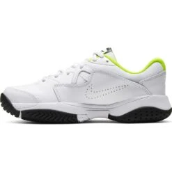 Nike Court Lite 2 Junior Tennis Shoe (White/Black/Green) -Racquetguys CD0440 104 PHSLH001 1000