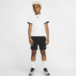 Nike Boy's Court Flex Ace Shorts (Black/White) -Racquetguys CI9409 010 PHSYM005 1000