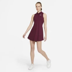 Nike Women's Victory Polo Dress (Deep Beetroot/White) -Racquetguys CV4837 638 PHSYM002 3144