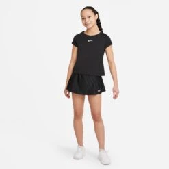 Nike Girls' Dri-FIT Victory Flouncy Skirt (Black/White) -Racquetguys CV7575 010 PHSYM004 3144
