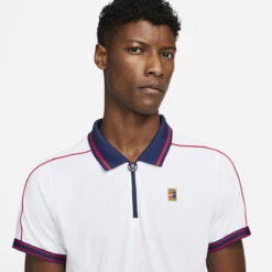 Nike Men's Dri-FIT Advantage NYC Slam Polo (White/Binary Blue/University Red) -Racquetguys DA4325 100 PHSYM001 3144