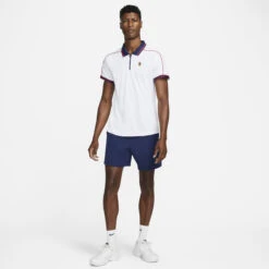 Nike Men's Dri-FIT Advantage NYC Slam Polo (White/Binary Blue/University Red) -Racquetguys DA4325 100 PHSYM002 3144
