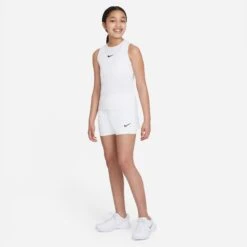 Nike Girls' Dri-FIT Victory Shorts (White/Black) -Racquetguys DB5612 100 PHSYM003 3144