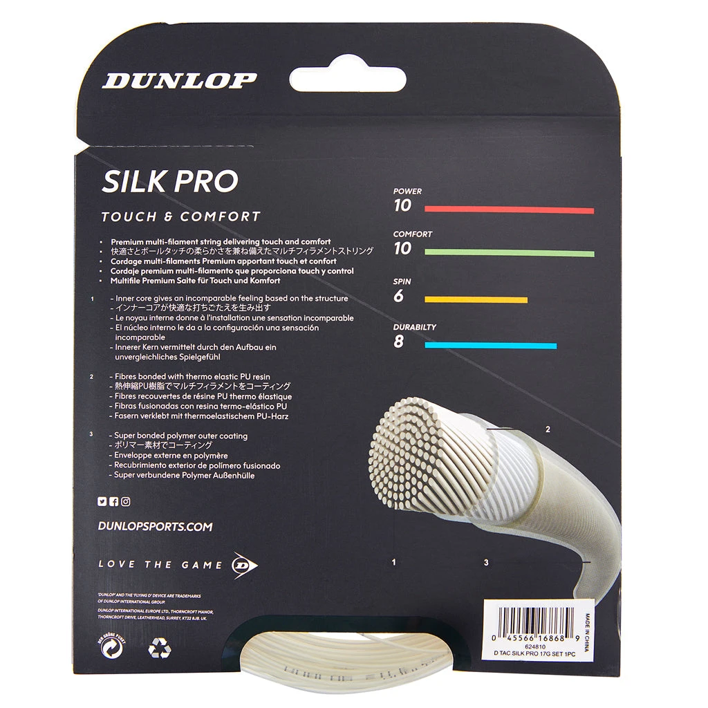Dunlop Silk Pro 16/1.32 Tennis String (White) 4 Dunlop Silk Pro 16/1.32 Tennis String (White) - Image 2
