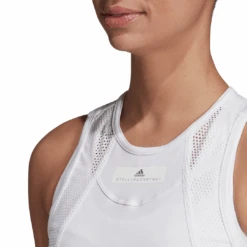 Adidas Women's Stella McCartney Tank Top (White) -Racquetguys EA3122 APP on model detail 1 white