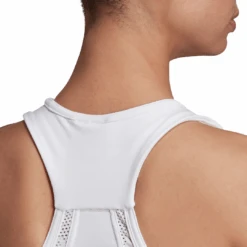 Adidas Women's Stella McCartney Tank Top (White) -Racquetguys EA3122 APP on model detail 3 white