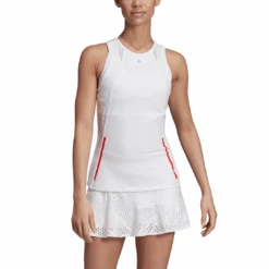 Adidas Women's Stella McCartney Tank Top (White) -Racquetguys EA3122 APP on model front white
