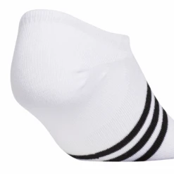 Adidas Women's Superlite 3 Stripe No-Show Socks (Black/Grey/White) -Racquetguys EW9821 HDW photo detail 1 white