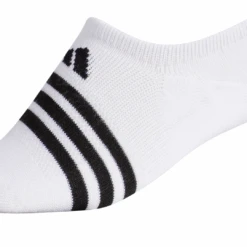 Adidas Women's Superlite 3 Stripe No-Show Socks (Black/Grey/White) -Racquetguys EW9821 HDW photo detail 2 white