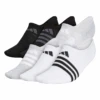 Adidas Women's Superlite 3 Stripe No-Show Socks (Black/Grey/White) -Racquetguys EW9821 HDW photo side center white