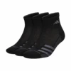 Adidas Men's Superlite Quarter Crew Socks (Black) -Racquetguys FZ7075 HDW photo side center white