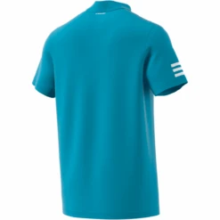 Adidas Men's Club 3 Stripes Polo (Hazy Blue/White) -Racquetguys GL5422 APP virtual back white