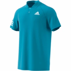 Adidas Men's Club 3 Stripes Polo (Hazy Blue/White) -Racquetguys GL5422 APP virtual standard white