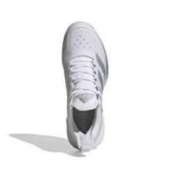 Adidas Adizero Ubersonic 4 Women's Tennis Shoe (White/Silver/Grey) -Racquetguys GW2513 3 FOOTWEAR Photography TopPortraitView white