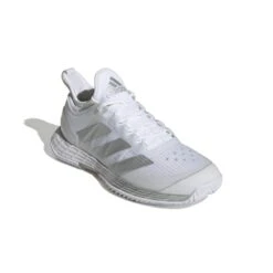 Adidas Adizero Ubersonic 4 Women's Tennis Shoe (White/Silver/Grey) -Racquetguys GW2513 6 FOOTWEAR Photography FrontLateralTopView white