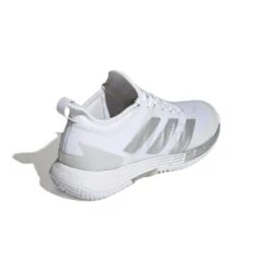 Adidas Adizero Ubersonic 4 Women's Tennis Shoe (White/Silver/Grey) -Racquetguys GW2513 7 FOOTWEAR Photography BackLateralTopView white