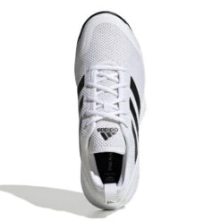 Adidas CourtFlash Men's Tennis Shoe (White/Black) -Racquetguys GW2518 3 FOOTWEAR Photography TopPortraitView white
