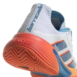 Adidas Barricade Men's Tennis Shoe (Blue/White/Orange) -Racquetguys GW2963 8 FOOTWEAR Photography DetailView1 white