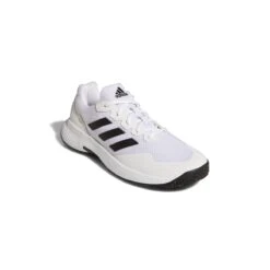 Adidas GameCourt 2 Men's Tennis Shoe (White/Black) -Racquetguys GW2991 6 FOOTWEAR Photography FrontLateralTopView white