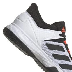 Adidas Ubersonic 4 Junior Tennis Shoe (White/Black/Red) -Racquetguys GW2997 8 FOOTWEAR Photography DetailView1 white