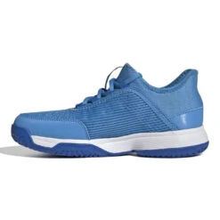 Adidas Adizero Club Junior Tennis Shoe (Pulse Blue/Cloud White) -Racquetguys GX1854 5 FOOTWEAR Photography SideMedialCenterView white