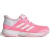 Adidas Adizero Club Junior Tennis Shoe (Pink/White) -Racquetguys GX1855 1 FOOTWEAR Photography SideLateralCenterView white