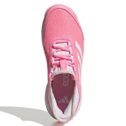 Adidas Adizero Club Junior Tennis Shoe (Pink/White) -Racquetguys GX1855 3 FOOTWEAR Photography TopPortraitView white