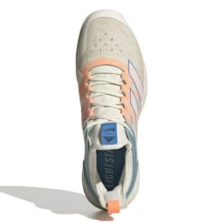 Adidas Adizero Ubersonic 4 Parley Men's Tennis Shoes (White/Beam Orange) -Racquetguys GX9623 3 FOOTWEAR Photography TopPortraitView white