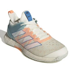 Adidas Adizero Ubersonic 4 Parley Men's Tennis Shoes (White/Beam Orange) -Racquetguys GX9623 6 FOOTWEAR Photography FrontLateralTopView white