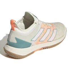 Adidas Adizero Ubersonic 4 Parley Women's Tennis Shoes (White/Beam Orange) -Racquetguys GX9624 7 FOOTWEAR Photography BackLateralTopView white