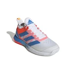 Adidas Adizero Ubersonic 4 Men's Tennis Shoe (White/Blue/Red) -Racquetguys GY3317 6 FOOTWEAR Photography FrontLateralTopView white