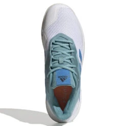 Adidas CourtJam Control Men's Tennis Shoe (Mint/Blue/White) -Racquetguys GY4002 3 FOOTWEAR Photography TopPortraitView white