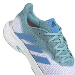 Adidas CourtJam Control Men's Tennis Shoe (Mint/Blue/White) -Racquetguys GY4002 8 FOOTWEAR Photography DetailView1 white