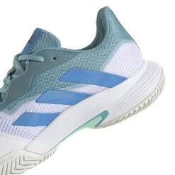 Adidas CourtJam Control Men's Tennis Shoe (Mint/Blue/White) -Racquetguys GY4002 9 FOOTWEAR Photography DetailView2 white