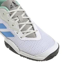 Adidas Barricade Junior Tennis Shoe (White/Blue) 9 Adidas Barricade Junior Tennis Shoe (White/Blue) -Racquetguys GY4017 7 FOOTWEAR Photography DetailView1 white