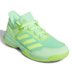 Adidas Ubersonic 4 Junior Tennis Shoe (Beam Green/Signal Green) -Racquetguys GY4019 6 FOOTWEAR Photography FrontLateralTopView white
