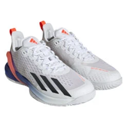 Adidas Adizero Cybersonic Men's Tennis Shoe (White/Black) 11 Adidas Adizero Cybersonic Men's Tennis Shoe (White/Black) -Racquetguys GY9634 6 FOOTWEAR Photography FrontLateralTopView transparent