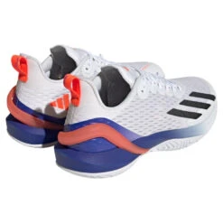Adidas Adizero Cybersonic Men's Tennis Shoe (White/Black) 12 Adidas Adizero Cybersonic Men's Tennis Shoe (White/Black) -Racquetguys GY9634 7 FOOTWEAR Photography BackLateralTopView transparent