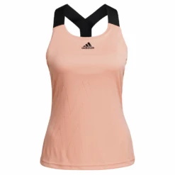 Adidas Women's Tennis Primeblue Aeroknit Y-Tank Top (Ambient Blush) -Racquetguys H31426 APP photo front center white