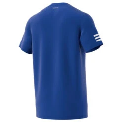 Adidas Men's 3 Stripes Club Top (Blue/White) -Racquetguys H34690 APP virtual back white
