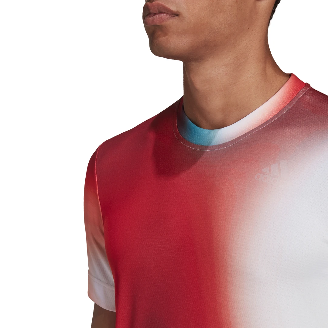 Adidas Men's Melbourne FreeLift Printed Top (White/Vivid Red/Black) 10 Adidas Men's Melbourne FreeLift Printed Top (White/Vivid Red/Black) - Image 8